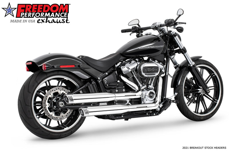 FREEDOM EXHAUST -  SOFTAIL/M8 WIDE TIRE STANDARD, LOW RIDER, SLIM, FAT BOY, BREAKOUT & STREET BOB 3.25" SLIP-ONS