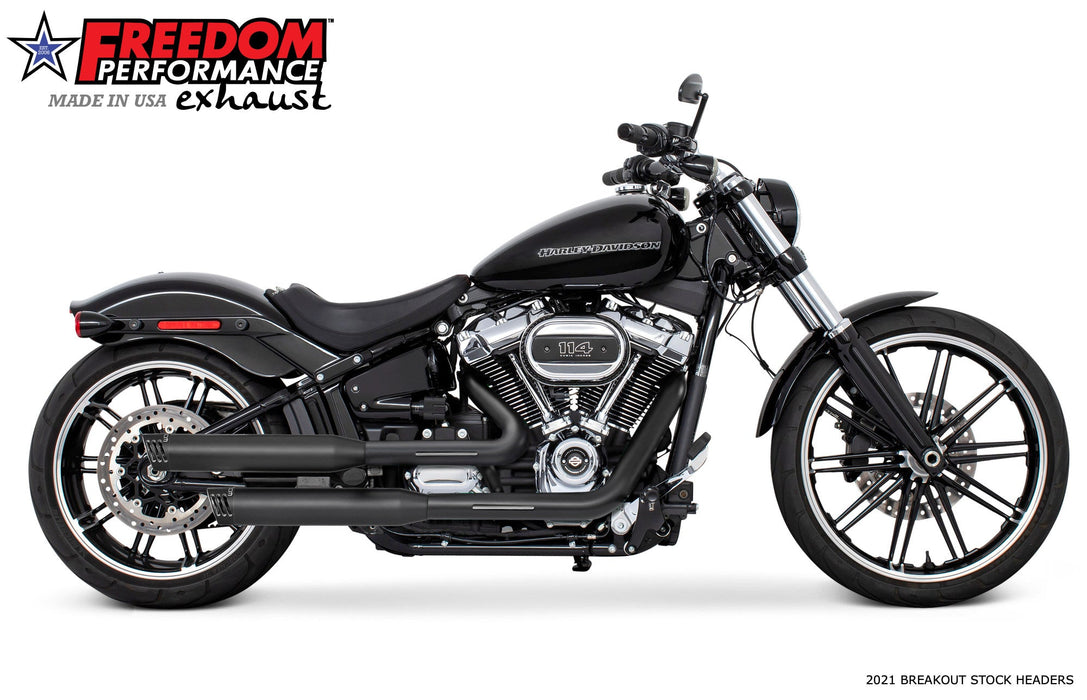 FREEDOM EXHAUST -  SOFTAIL/M8 WIDE TIRE STANDARD, LOW RIDER, SLIM, FAT BOY, BREAKOUT & STREET BOB 3.25" SLIP-ONS