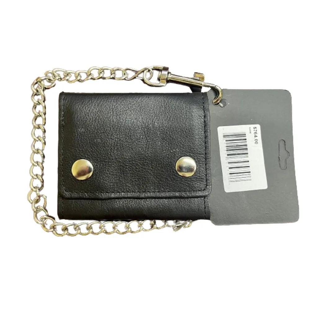 Small Black Trifold Biker Chain Wallet — Lifestyle Cycles