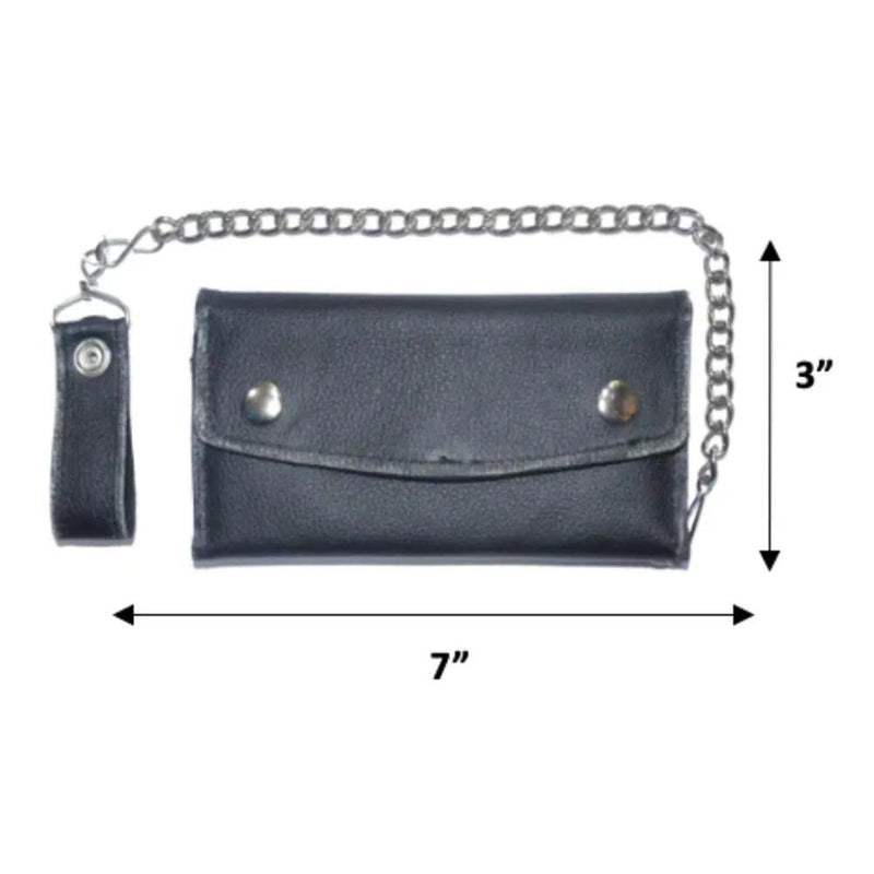 Black Trifold Snap Closure Wallet
