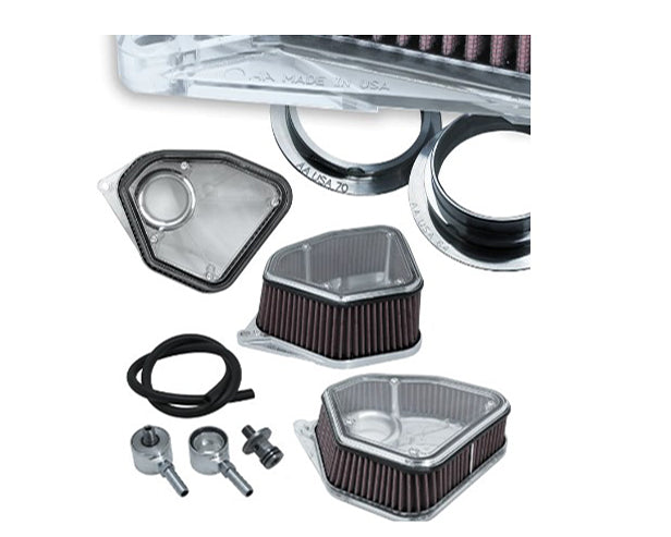 ALLOY ART  "BOOM BOX" MAX VOLUME M8 AIR CLEANER KIT (ALUMINUM BACKPLATE)