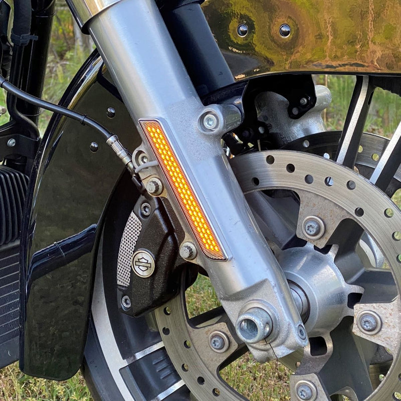 CUSTOM DYNAMICS LED Front Fork Lightz™ - Amber - Chrome