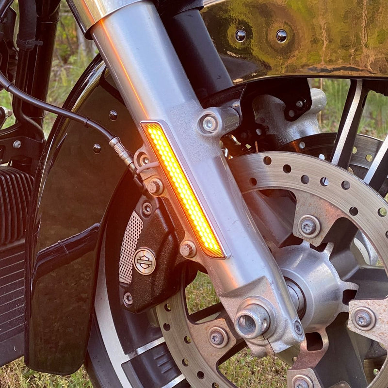 CUSTOM DYNAMICS LED Front Fork Lightz™ - Amber - Chrome