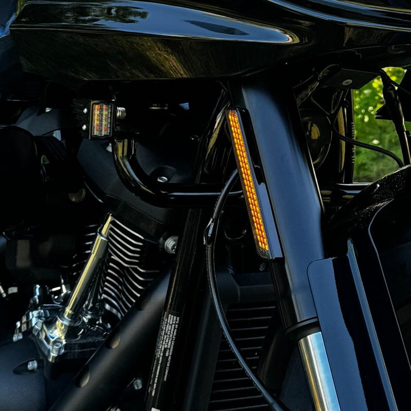 CUSTOM DYNAMICS Front Fork LED Reflector Replacements - Gloss Black - Smoke