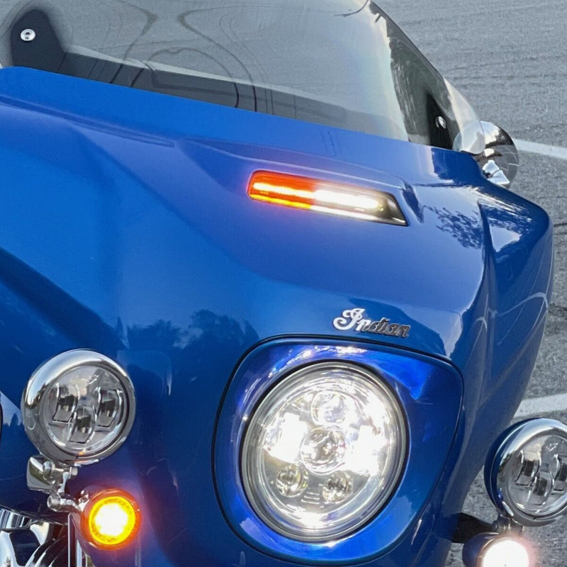 CUSTOM DYNAMICS Dynamic LED Fairing Vent Insert - Chrome - Amber/White