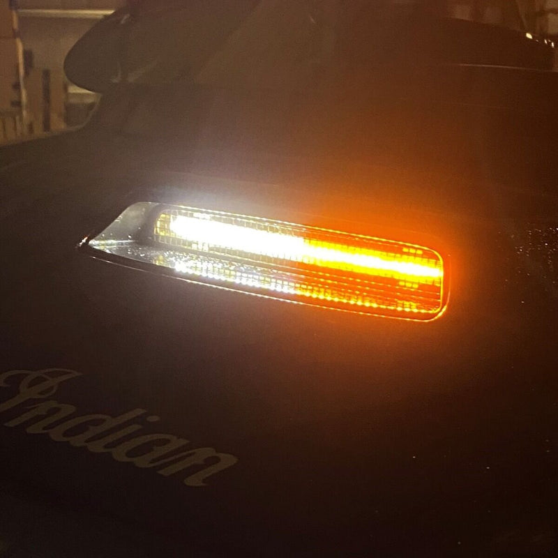 CUSTOM DYNAMICS Dynamic LED Fairing Vent Insert - Chrome - Amber/White