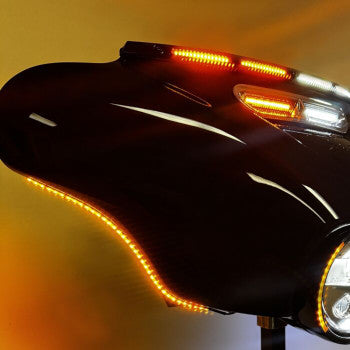 CUSTOM DYNAMICS Dual Color LED Fairing Strips - Amber/White