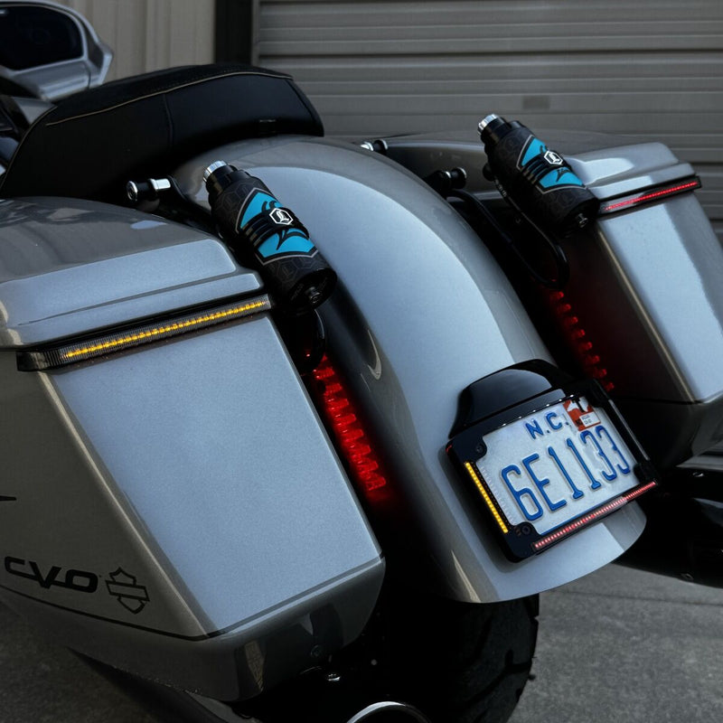 CUSTOM DYNAMICS Low Profile LED Saddlebag Lights Run/Turn/Brake Light - Amber/Red LED - Smoke