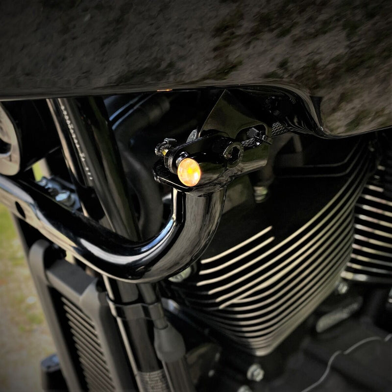 CUSTOM DYNAMICS Micro Bullet LED Turn Signals - Amber - Black