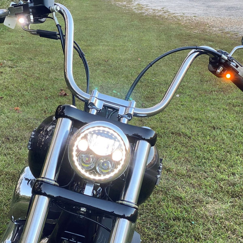 CUSTOM DYNAMICS Black Micro Bullet V2 LED Turn Signals - Amber/White