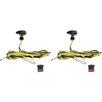 CUSTOM DYNAMICS Micro Bullet Turn Signals - Dual - Amber/White - Chrome