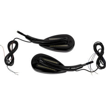 CUSTOM DYNAMICS Mirrors - Side View - with LED Turn Signal - Black - Pair