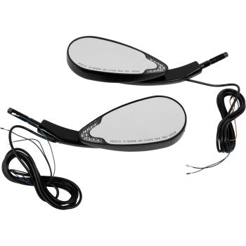 CUSTOM DYNAMICS Mirrors - Side View - with LED Turn Signal - Black - Pair