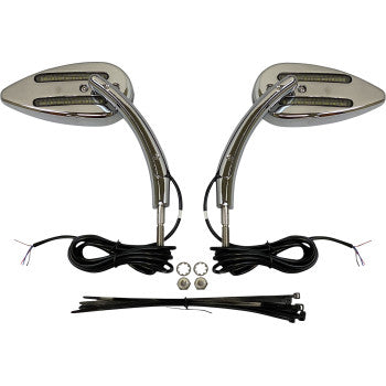 CUSTOM DYNAMICS Dynamic Oval LED Mirror - Chrome - Amber/White