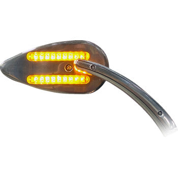 CUSTOM DYNAMICS Dynamic Oval LED Mirror - Chrome - Amber/White