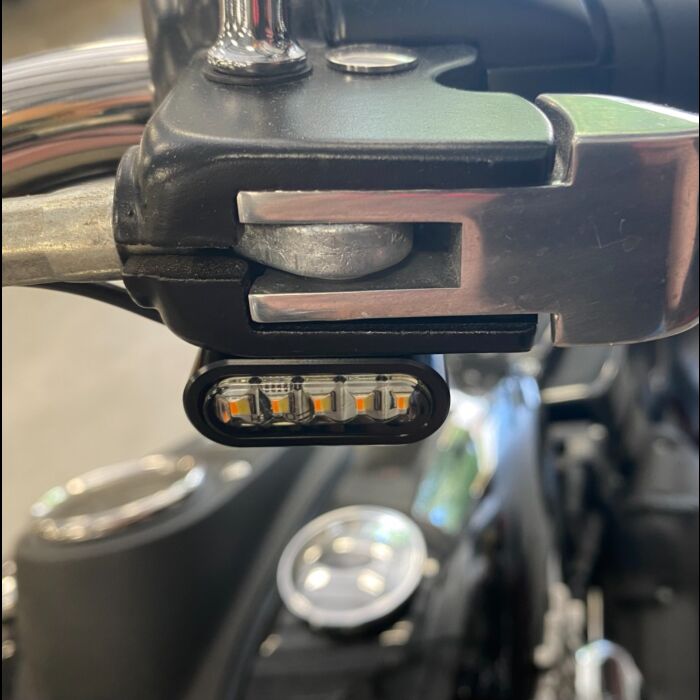 CUSTOM DYNAMICS Flush Mirror Mount Turn Signals - Satin Black - Amber / White