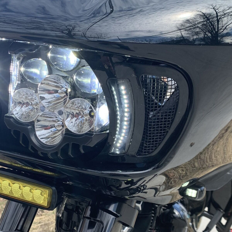 CUSTOM DYNAMICS Genesis® 4 Dynamic LED Road Glide® Vent Inserts - Black w/ Stainless Mesh