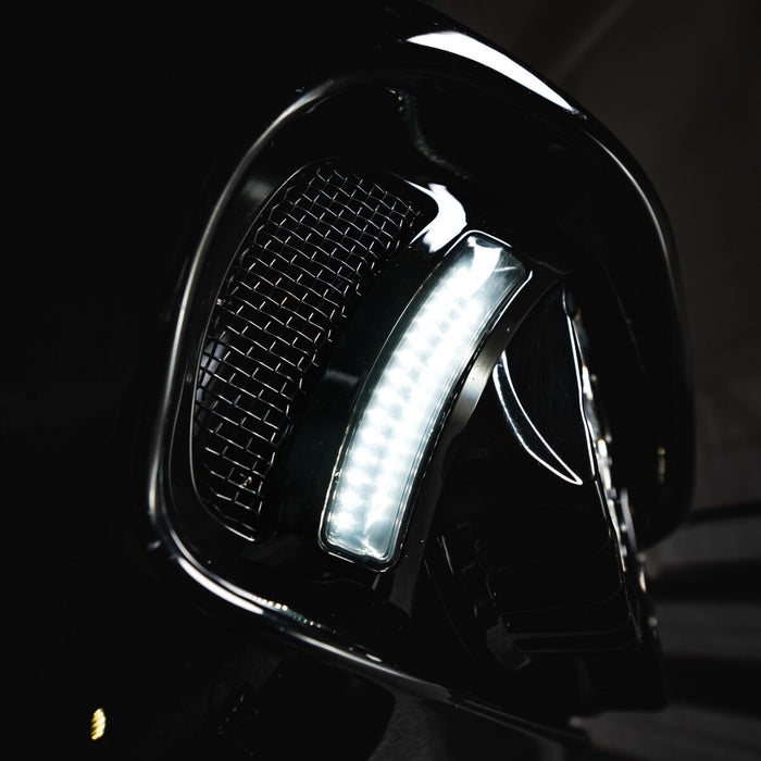 CUSTOM DYNAMICS Genesis® 4 Dynamic LED Road Glide® Vent Inserts LED Vent Insert - Amber/White - Black w/ Black Mesh