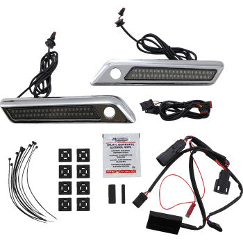 CUSTOM DYNAMICS Saddlebag Latch Dual Color Accent Lights - Smoke - Chrome