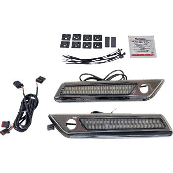 CUSTOM DYNAMICS Saddlebag Latch Dual Color Accent Lights - Smoke - Chrome