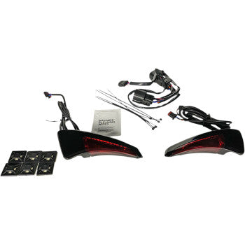CUSTOM DYNAMICS Sequential Tour Pak Seat Back Rest LED Lights - Black/Red - CVO