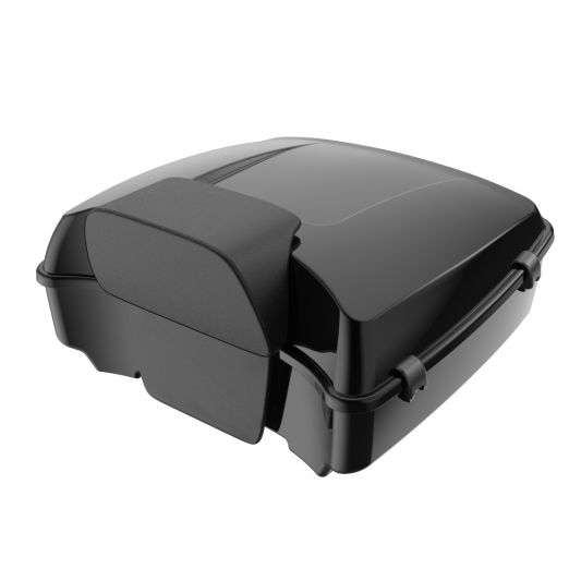 ADVANBLACK Rushmore Chopped Tour Pack Pak w/ Black Latch / Hinges For '97-'25 Harley Touring / Softail - Vivid Black
