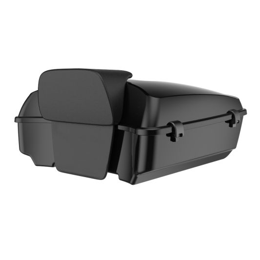 ADVANBLACK Rushmore Chopped Tour Pack Pak w/ Black Latch / Hinges For '97-'25 Harley Touring / Softail - Vivid Black