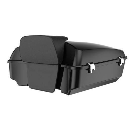 ADVANBLACK Rushmore Chopped Tour Pack Pak w/ Chrome Latch / Hinges For '97-'25 Harley Touring / Softail - Vivid Black