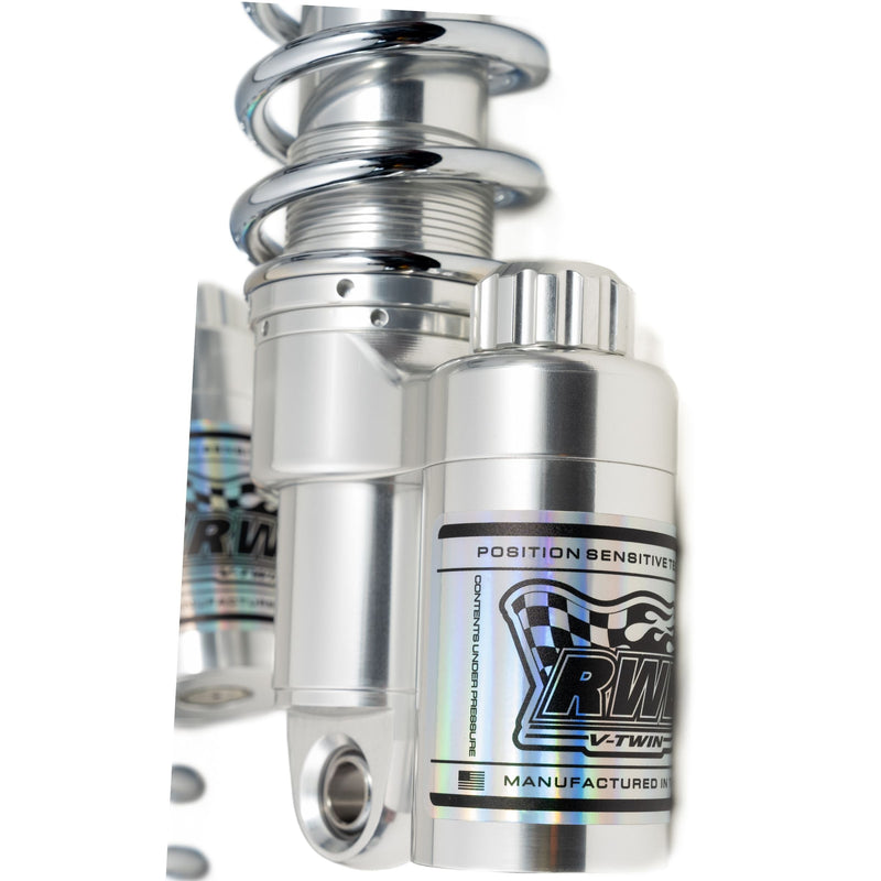 RWD RS-2 Rear Shock Absorber for 1999 - 2026 Harley Davidson Touring Models (POLISHED BODY / CHROME SPRINGS)