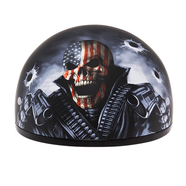 daytona helmets motorcycle half helmet german Daytona Helmets Half Skull Cap Motorcycle Helmet – DOT Approved [Come Get 'Em] [2XS]