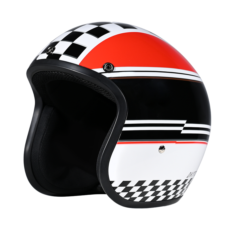 DOT Approved Daytona Cruiser Open Face Motorcycle Helmet - Men, Women & Youth - With Visor & Graphics - W/ Daytona Classic
