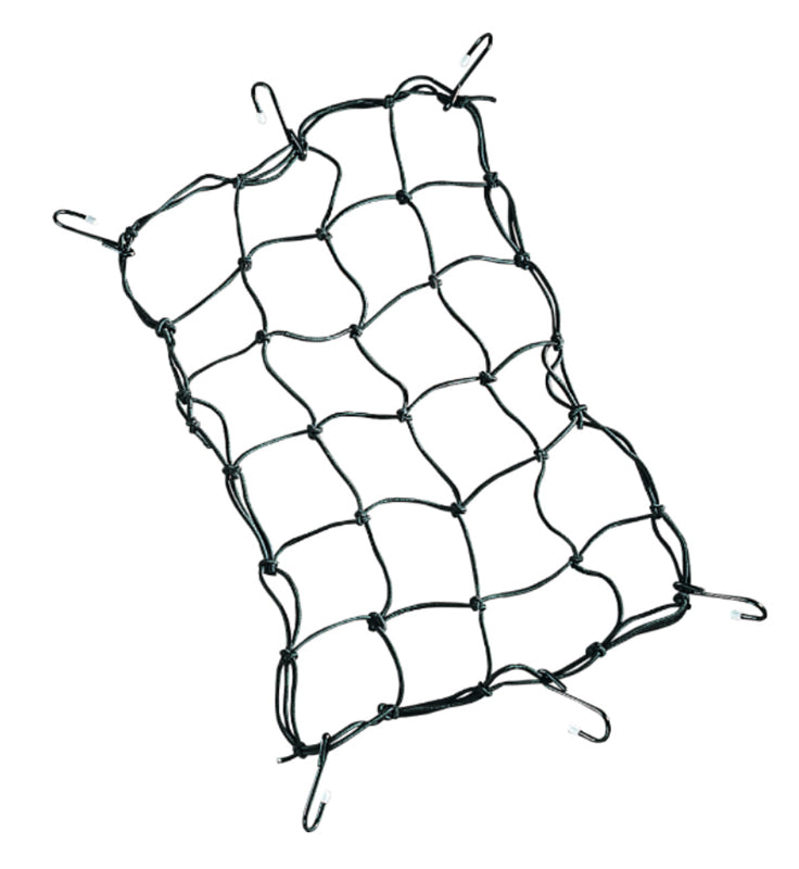 DRAG SPECIALTIES 6 Hook Elastic Cargo Net - Black - 12" x 17"