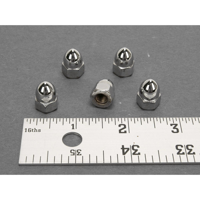 DRAG SPECIALTIES Chrome Ware Acorn Nuts - 1/4"-28 - SAE - 5-Pack