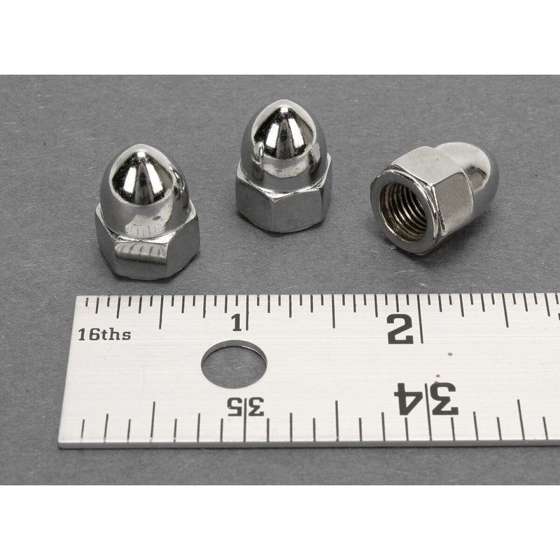 DRAG SPECIALTIES Chrome Ware Acorn Nuts - 3/8"-24 - SAE - 3-Pack