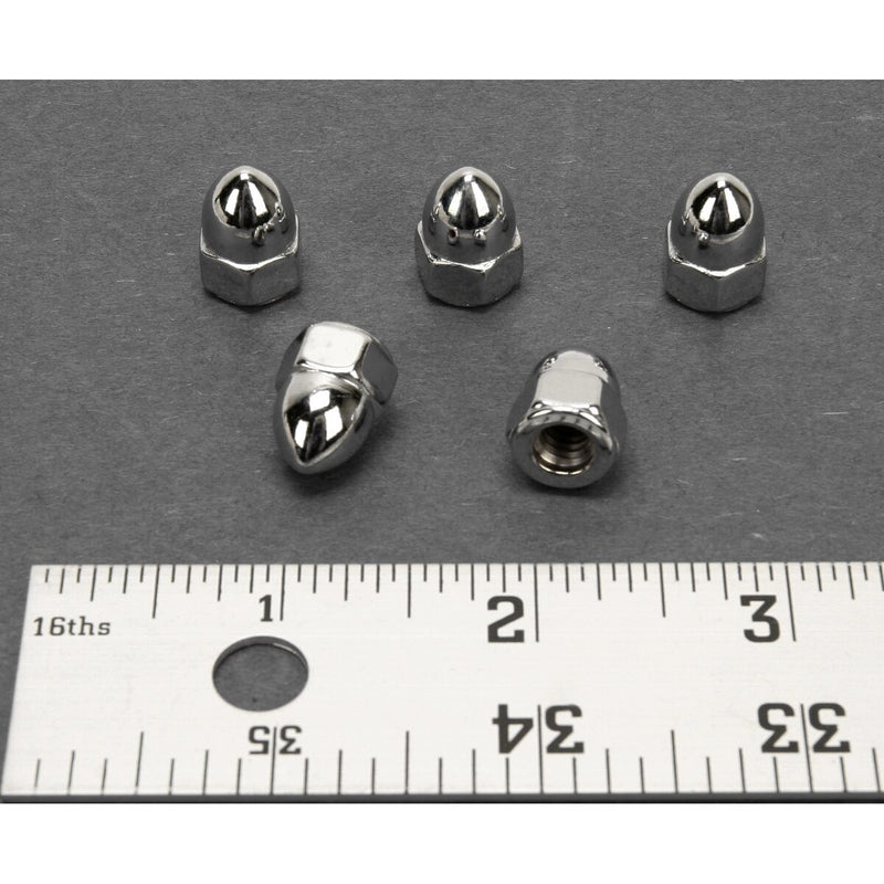 DRAG SPECIALTIES Chrome Ware Acorn Nuts - 1/4"-20 - UNC - 5-Pack