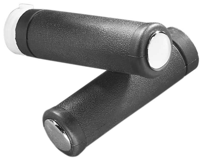 DRAG SPECIALTIES Replacement Textured Rubber Grips - Single Throttle Cable - Chrome End Caps