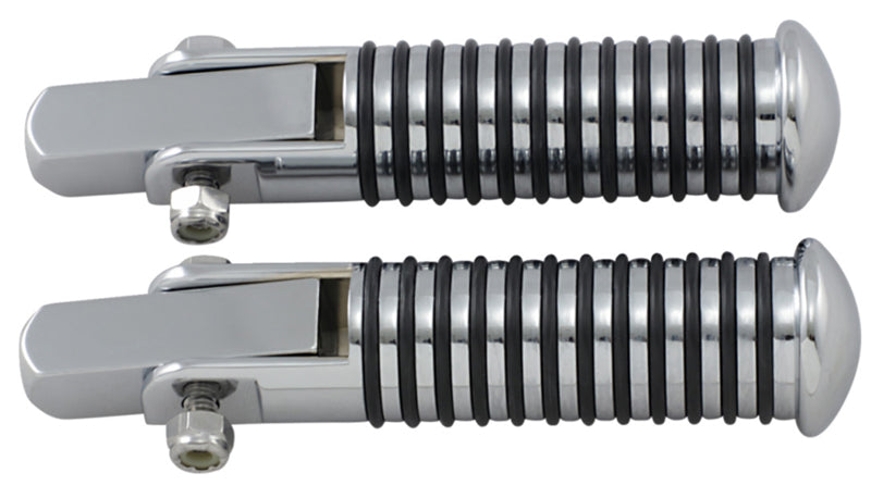 DRAG SPECIALTIES Sundance Stud Mount Rider Footpegs - Chrome / Black