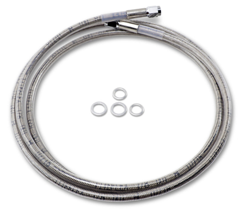DRAG SPECIALTIES Universal Stainless Steel Brake Line - Clear Coated - 74"