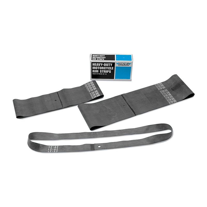 DRAG SPECIALTIES Heavy Duty Rubber Rim Strip - 21" x 1.75" - Center Valve Hole - 10 Pack