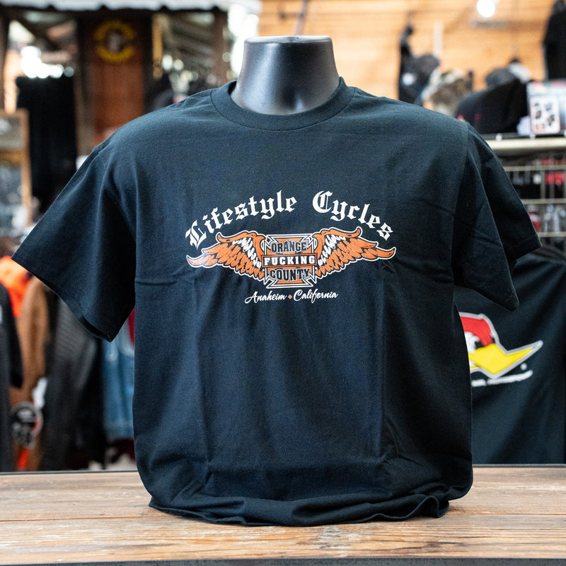 LIFESTYLE CYCLES Orange F*ckn County Short Sleeve Shirt
