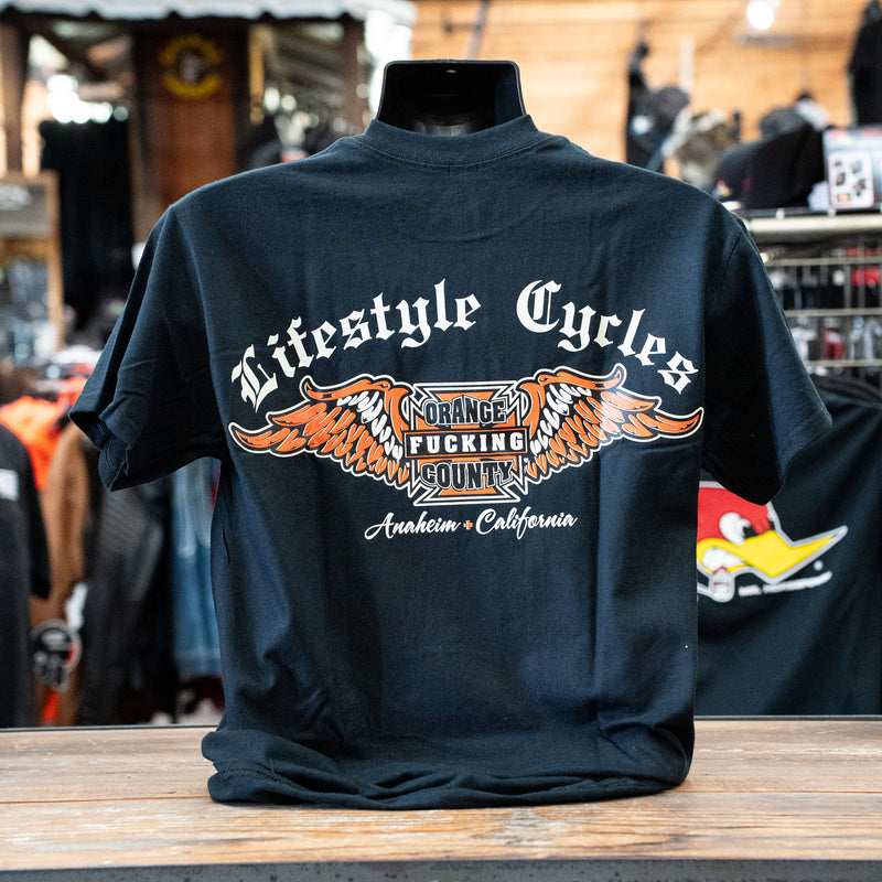 LIFESTYLE CYCLES Orange F*ckn County Short Sleeve Shirt