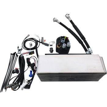 ULTRACOOL Below Regulator Mount Oil Cooler Kit with Fan for S&S T-Series Engines - Dyna '93-'17 - Chrome