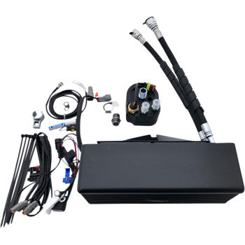 ULTRACOOL Below Regulator Mount Oil Cooler Kit with Fan - Flat Black - Dyna '93-'17