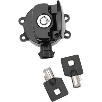 DRAG SPECIALTIES Side Hinge Ignition Switch - Gloss Black - FL / FX '11-'25