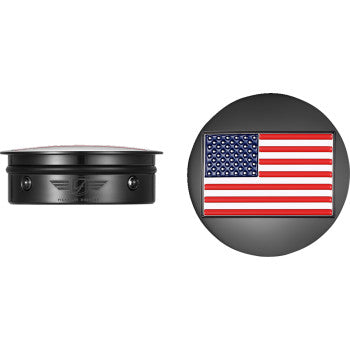 FIGURATI DESIGNS Swing Arm Covers - American Flag - Custom - Reversed - Black