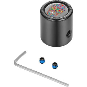 FIGURATI DESIGNS Heel-Toe Shifter Cover - Sugar Skull - Black