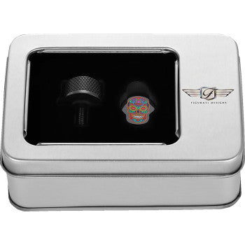 FIGURATI DESIGNS Seat Mounting Knob - Black - Sugar Skull