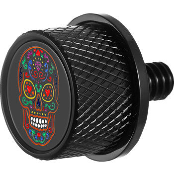 FIGURATI DESIGNS Seat Mounting Knob - Black - Sugar Skull