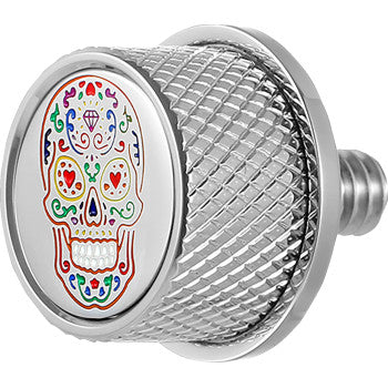 FIGURATI DESIGNS Seat Mounting Knob - Stainless Steel - Sugar Skull