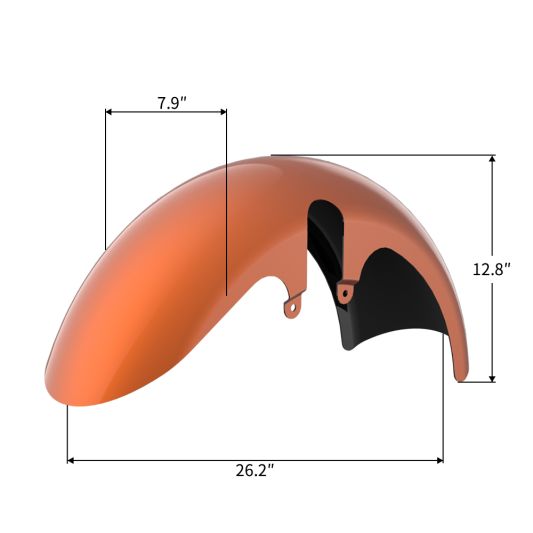 ADVANBLACK 18" Wide Fat Tire Front Fender for Harley Touring Models 2014-2023 - Unpainted